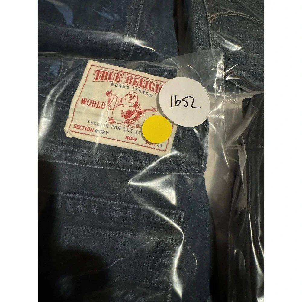Vintage True Religion Jeans Mens 38 Fits 40x33.5 Blue Denim Straight Leg RICKY